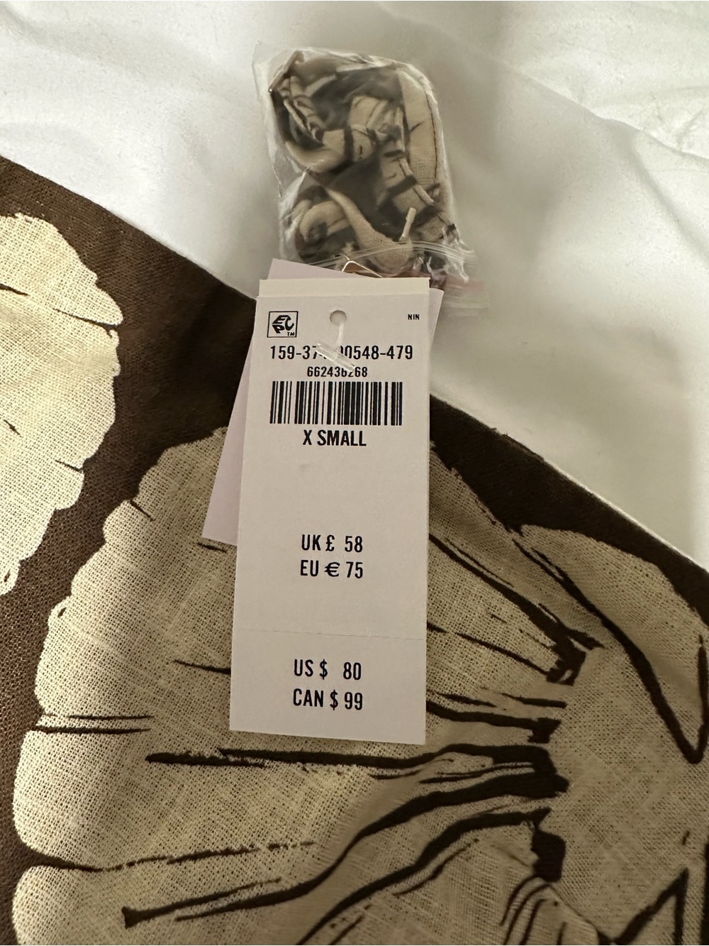 The A&F Scarlett Strapless Linen-Blend Skort in Brown Shell Print XS - Picture 3 of 5